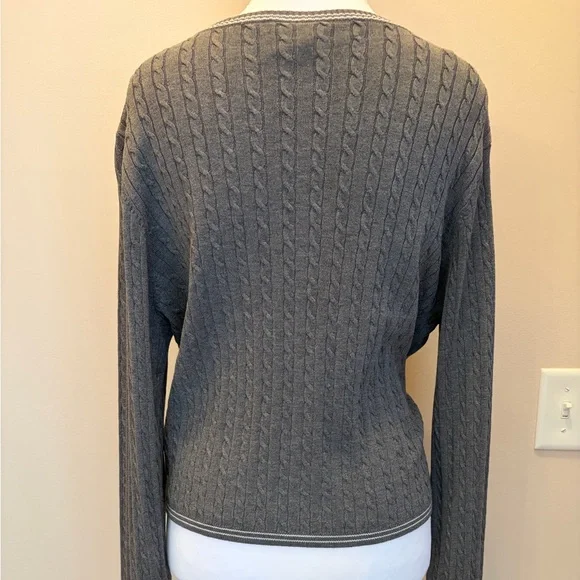 #347 H&M Dark Gray Cable Knit Cardigan. Excellent Condition. Size M - Picture 4 of 10